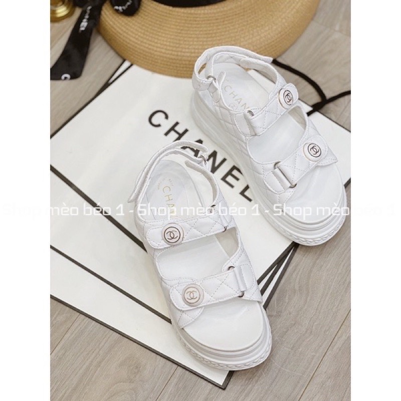 Sandal cn khuy tròn quai dán đế cao fullbox