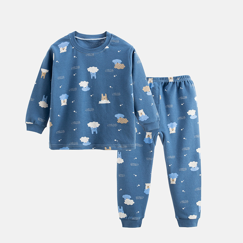 BEAR LEADER Set Đồ Mùa Thu 2 Món Gồm Áo Thun Tay Dài In Họa Tiết Hoạt Hình + Quần Dài Cho Bé Trai Và Bé Gái