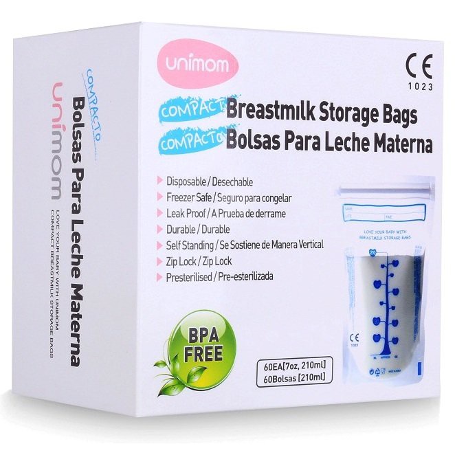 Túi trữ sữa Unimom Compact Hộp 60 túi 210ml