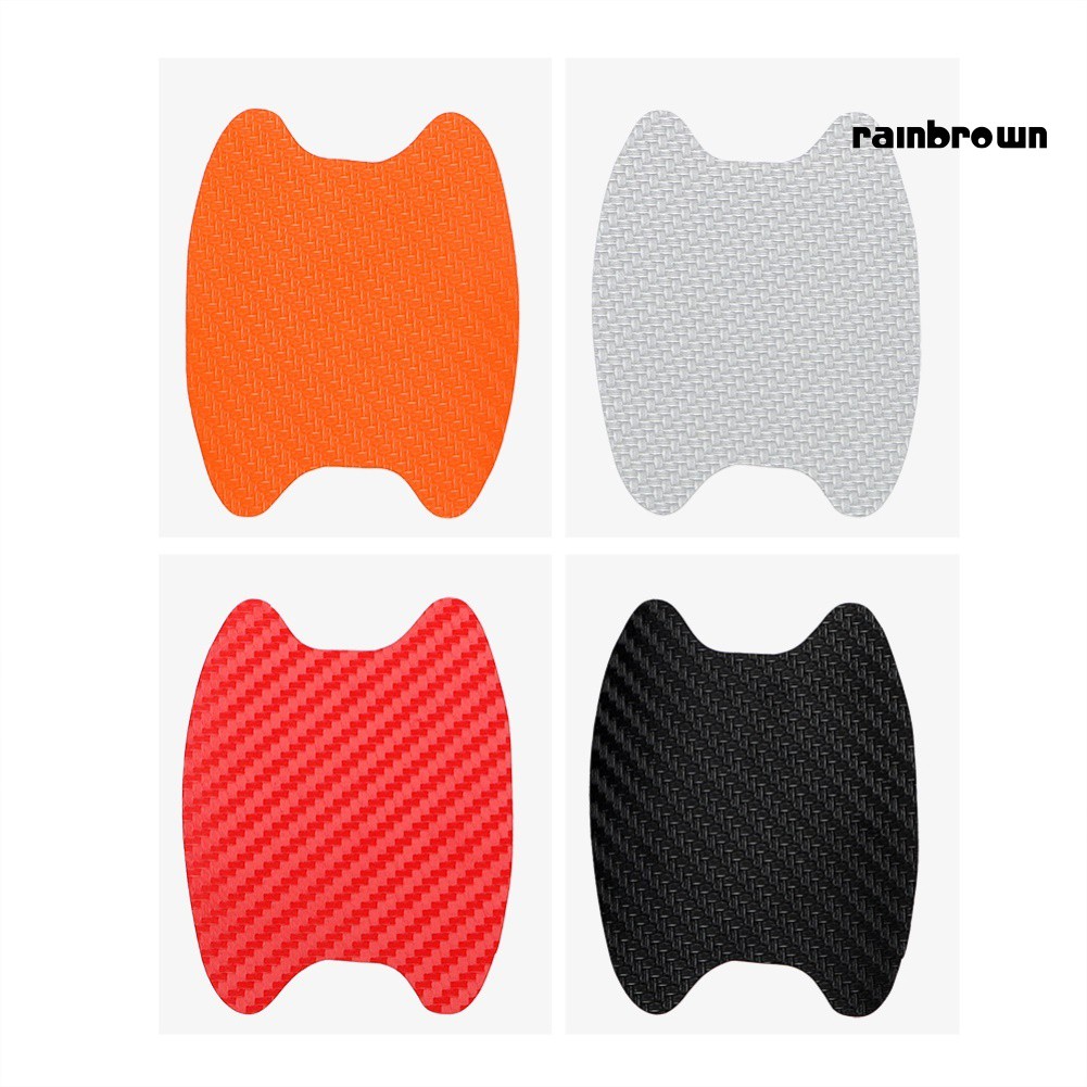 Bộ 4 Miếng Dán Bảo Vệ Tay Nắm Cửa Ô Tô Chất Liệu Sợi Carbon Và Pvc