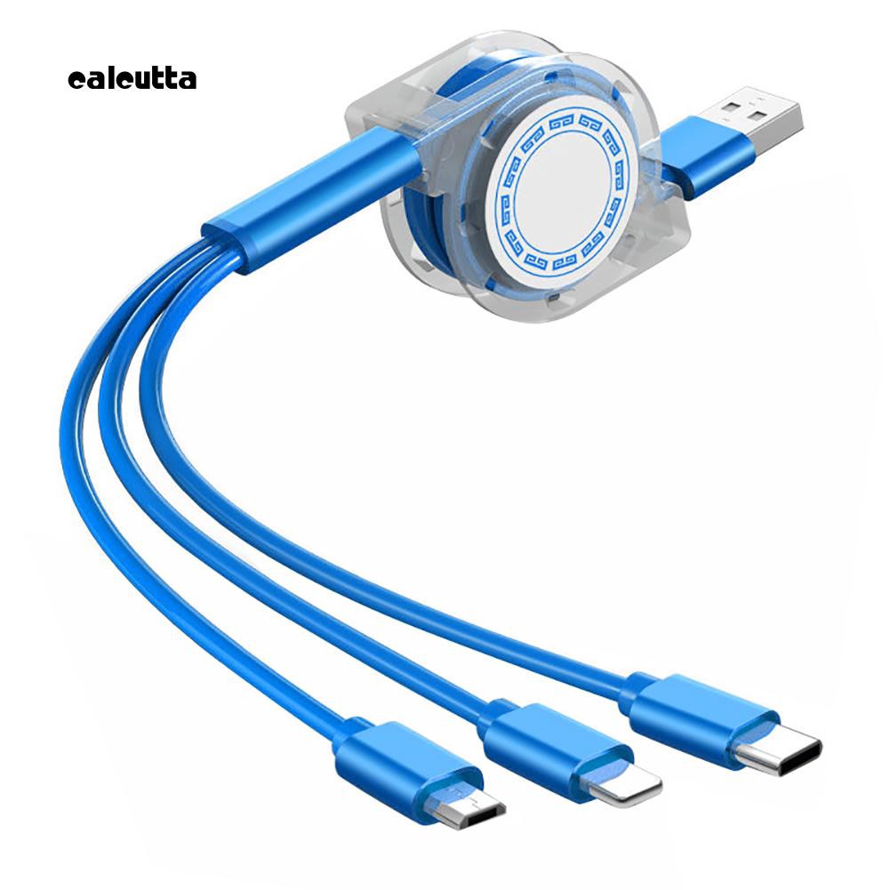 Cáp sạc nhanh 3 trong 1 với cổng Micro USB Type C cho điện thoại Android