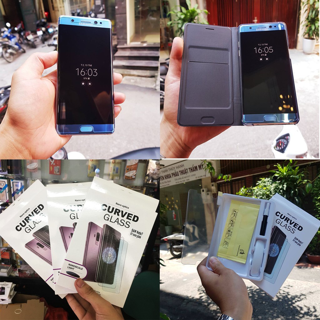 SAMSUNG GALAXY NOTE 7 / NOTE FE _Bộ Ốp Lưng silicon trong suốt A + và Dán Cường Lực UV Note fe