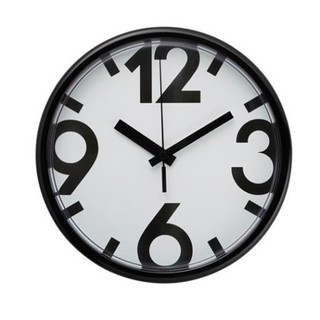Đồng hồ treo tường ikea jycke - wall clock, white, black, 23 cm