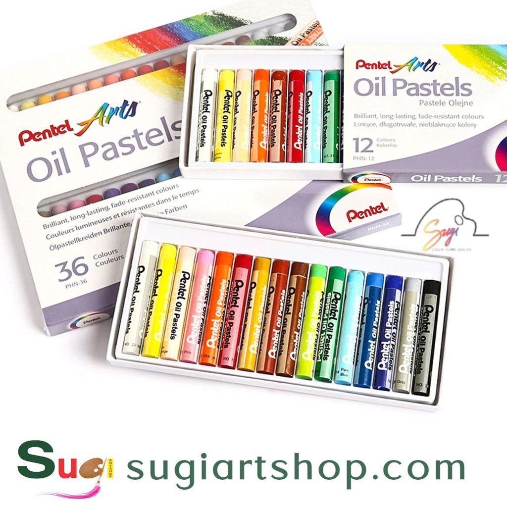 [SUGI ART SHOP] Sáp Dầu Pentel Oil Pastel 12/1625/36/50 Màu