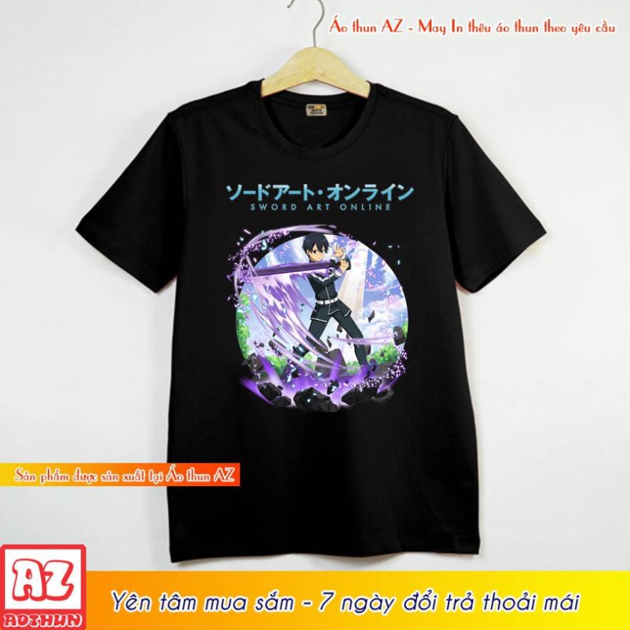 HOT SALE- Áo thun Anime Sword Art Online Kirito aka Kirigaya Kazuto màu đen M2481