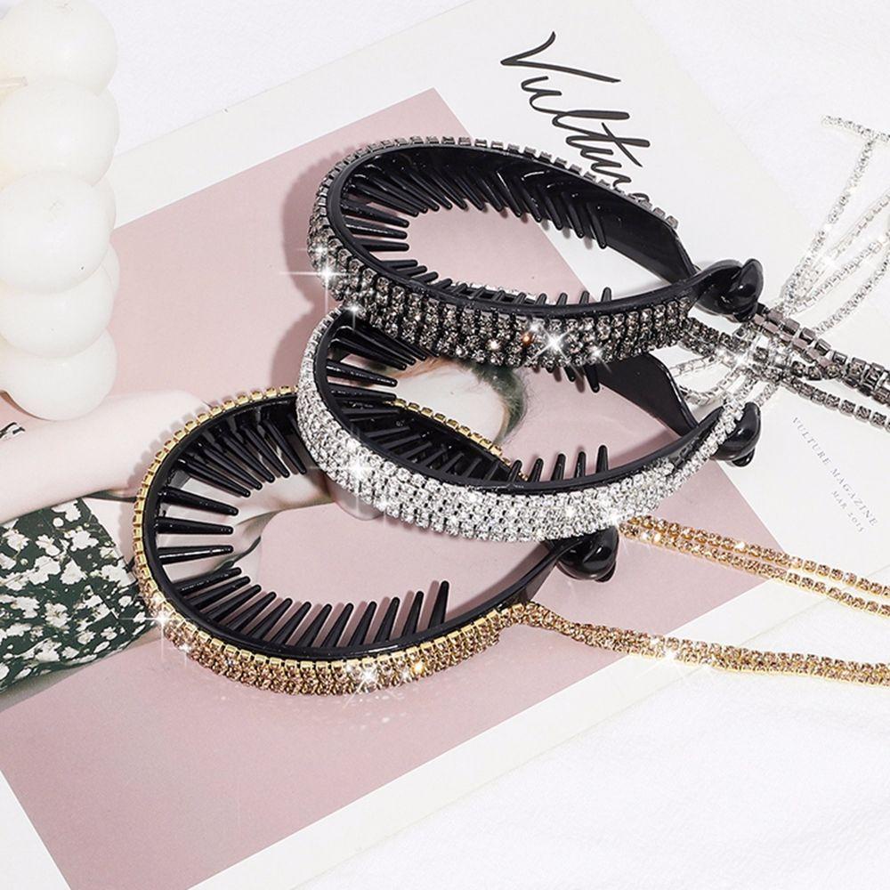 Kẹp Tóc Móng Vuốt Thiết Kế Cổ Điển Sang Trọng Phong Cách Hàn Quốc Cho Nữ|Dụng Cụ Tạo Kiểu Tóc Búi Đính Tua Rua Nhiều Màu Sắc Cho Nữ