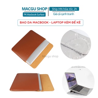 Mua Bao da Macbook  Laptop kèm đế kê máy tiện lợi  thời trang. Túi da macbook chống nước  chống trầy xước