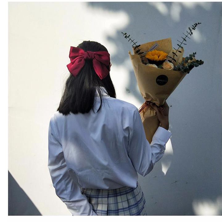 Cài tóc nơ buộc tóc cô bé khăn đỏ phong cách tiểu thư Hàn Quốc cosplay