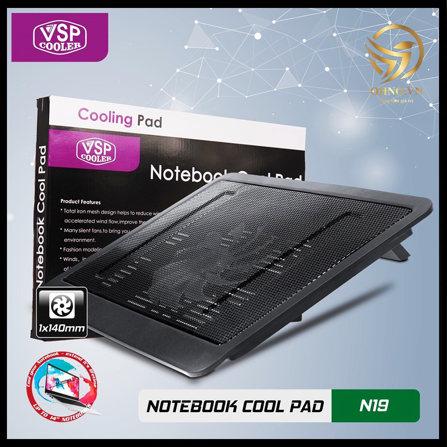 Đế Quạt Tản Nhiệt Laptop VSP Cooler N19 Đế Quạt Hút Tản Gió Làm Mát Nhiệt Máy Tính Điện Máy OHNO