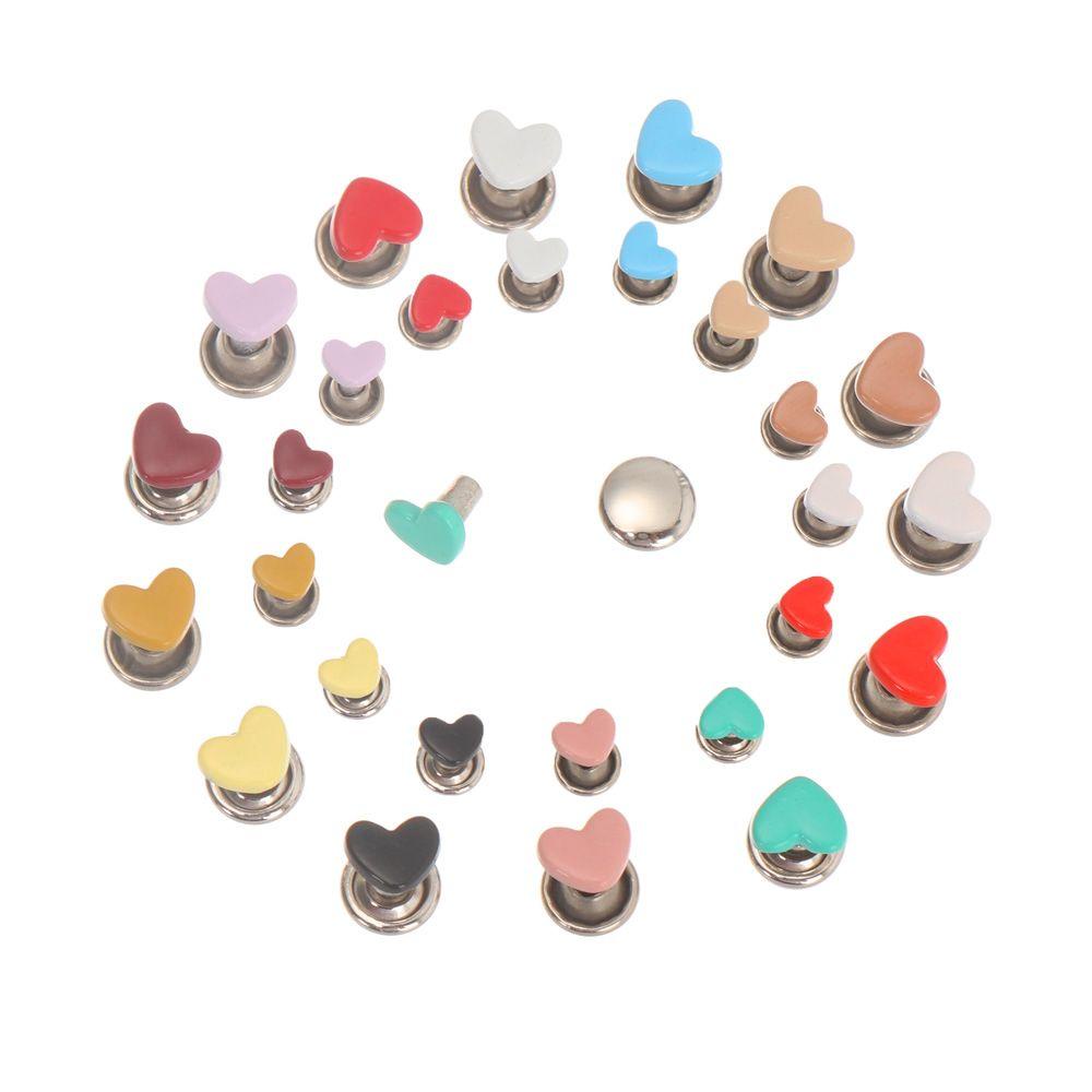 Set 10 / 20 Nút Thắt Lưng Hình Trái Tim 6mm Trang Trí Giày Dép / Búp Bê Diy