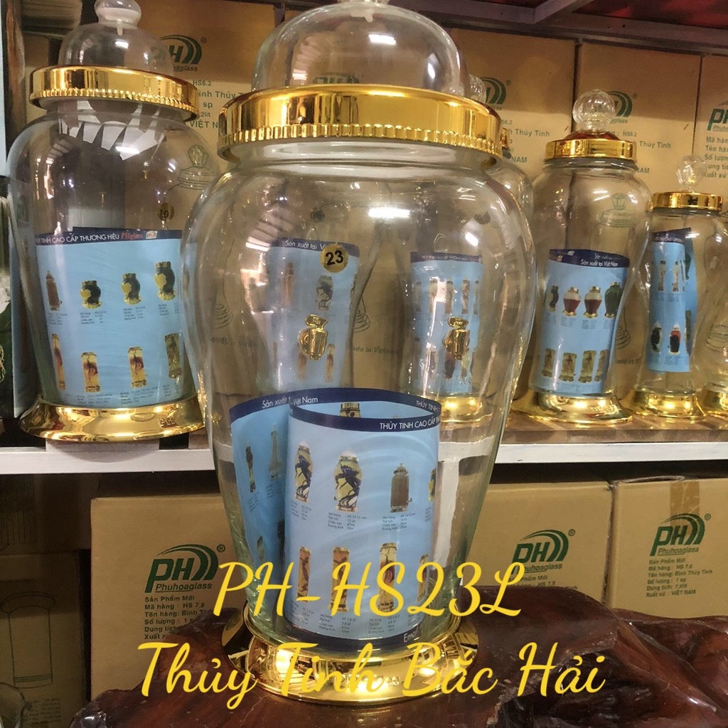 Bình Thủy Tinh Ngâm Rượu SX Tại Việt Nam HS - 23 Lít - Thủy Tinh Bắc Hải