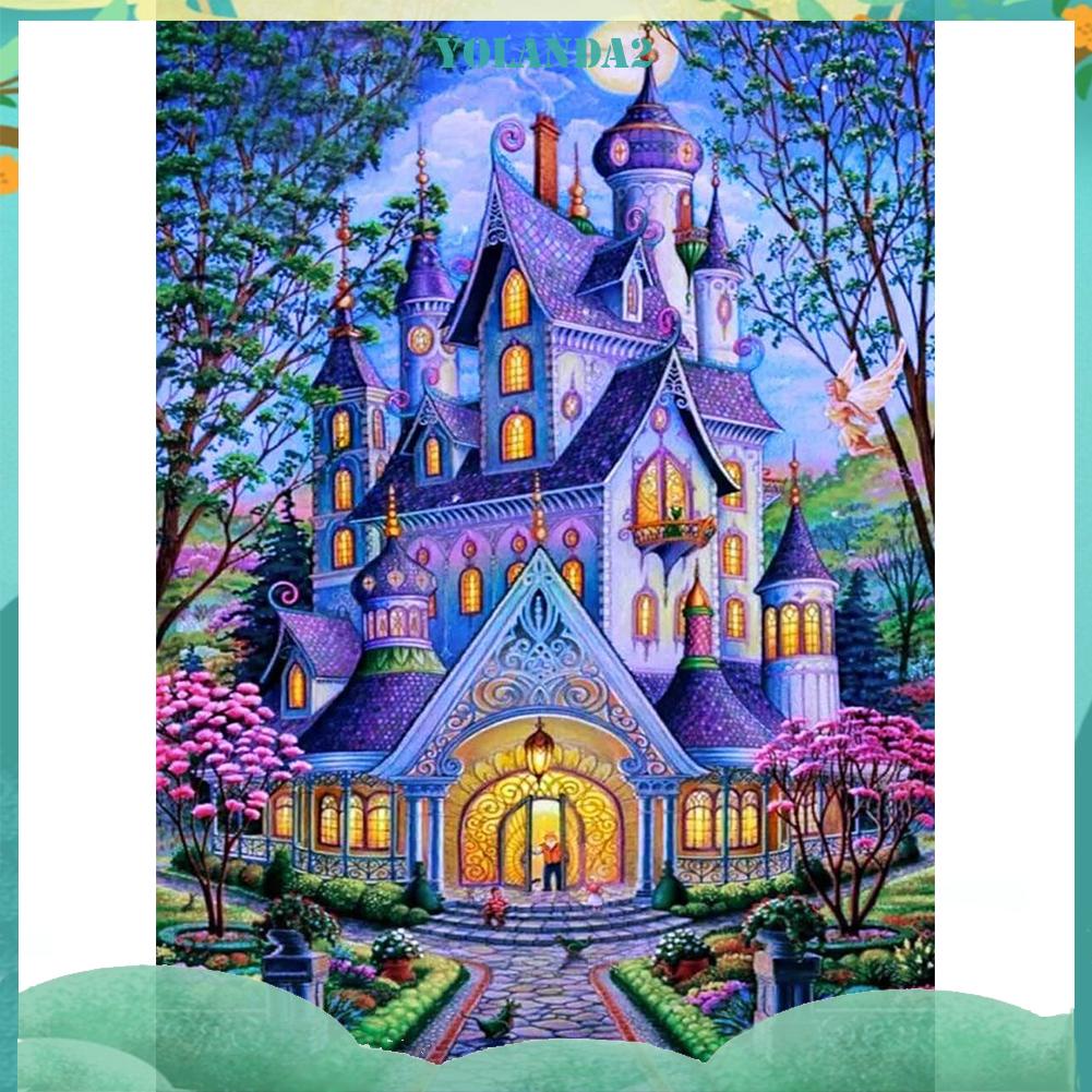 Bộ Tranh Đính Đá Tự Làm Hình Lâu Đài Màu Tím 2 / Mosaic