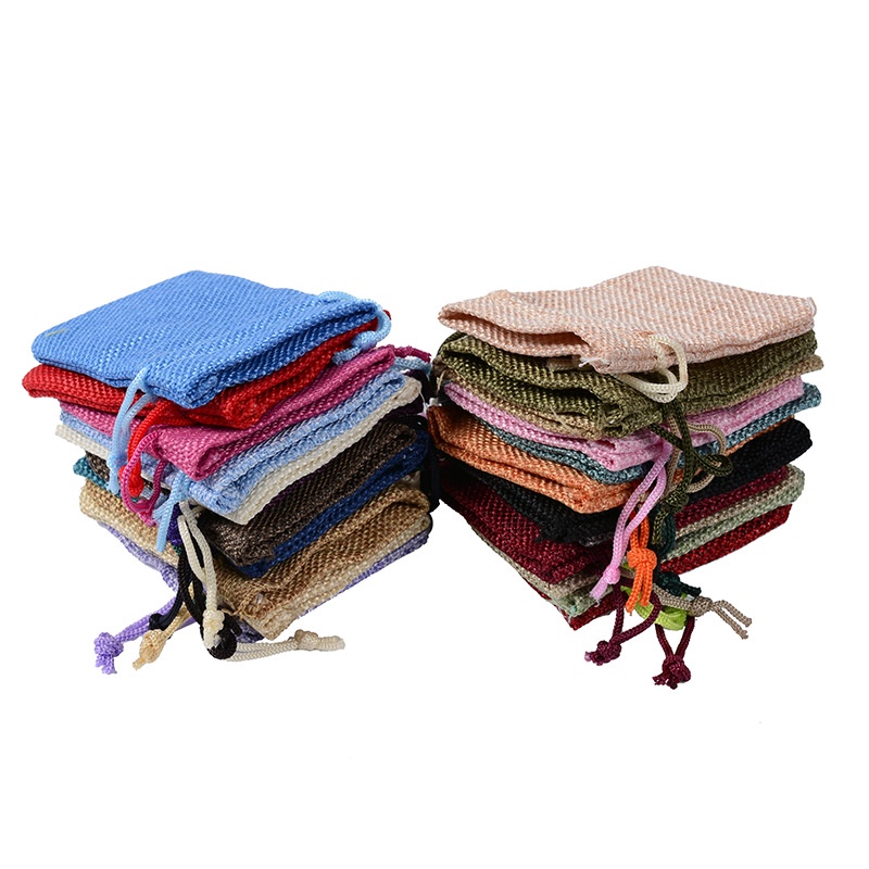 Combo Túi vải bố có dây rút giá sỉ 7x9cm dùng đựng trà, cà phê, quà tặng