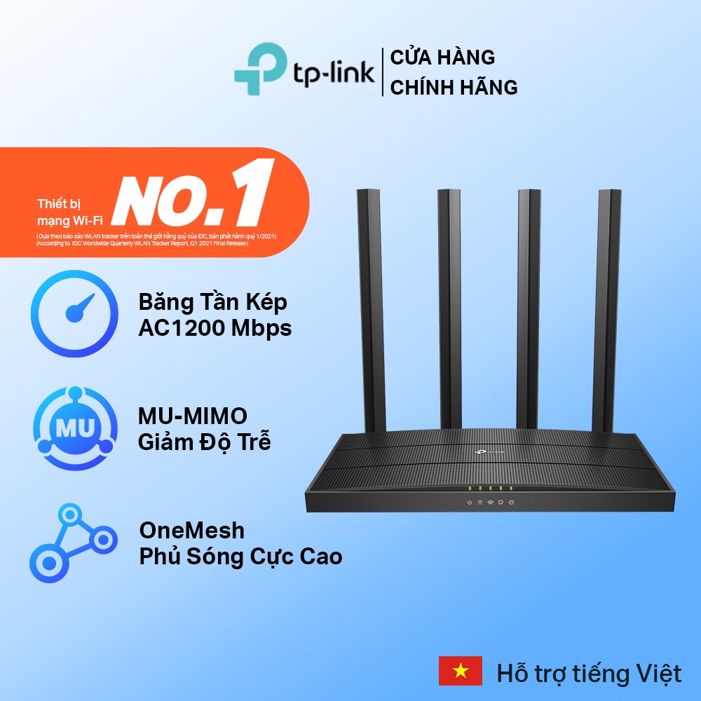 [Hỏa Tốc] Bộ Phát Wifi TP-Link Archer C6 Gigabit MU-MIMO Chuẩn AC 1200Mbps