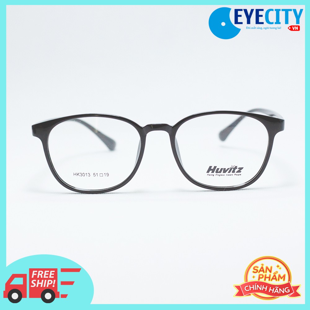 Gọng kính cận thời trang Hàn Quốc HUVITZ nhựa dẻo màu đen HK3013 - C1