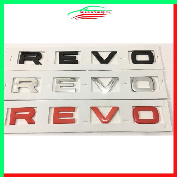 Logo Chữ Nổi REVO 3 Màu Đỏ, Đen, Bạc Cho Hilux