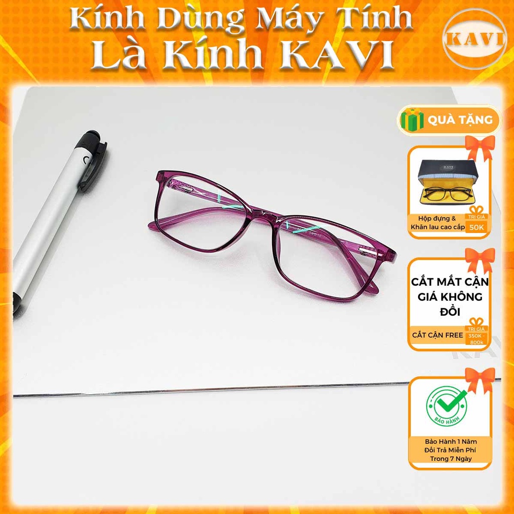 Kính đeo khi ngồi máy tính giúp loại bỏ ánh sáng xanh Kavi KV033. Mắt kính mặc định 0 độ, cắt mắt cận giá không đổi