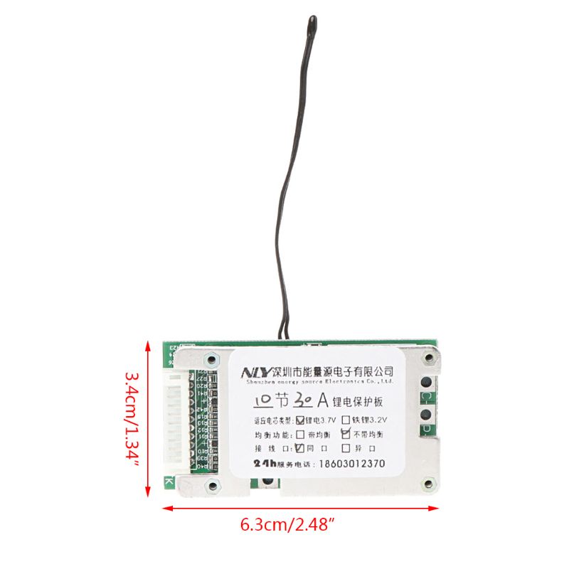 Bảng mạch bảo vệ pin Li-ion 18650 10S 36V 30A