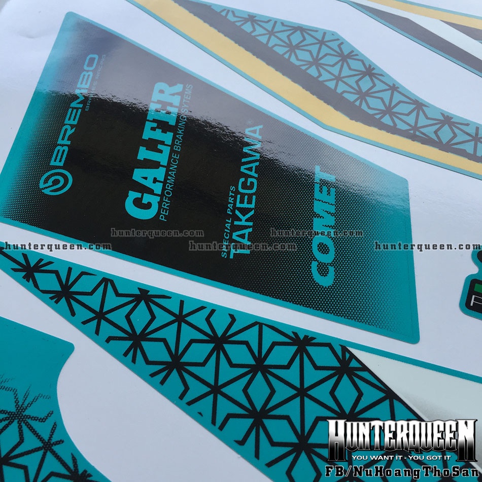 Tem rời xe Winner GTR xanh ngọc. Chất lượng cao, bền đẹp. Decal chế theo yêu cầu