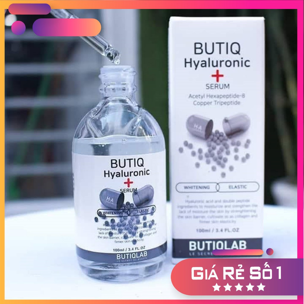 Serum HA Hyaluronic acid Butiq Cấp ẩm Căng da Lọ 100ml