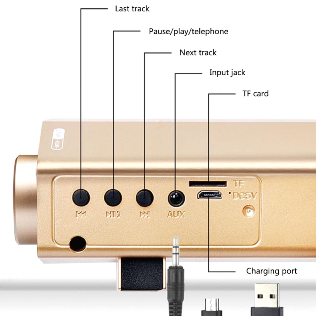 Loa Bluetooth S08 Mini Âm Thanh Siêu Trầm Hỗ Trợ Đọc Thẻ Nhớ Tf