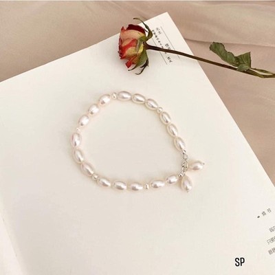 Vòng Tay Gạo 8 ly Mix Bi Bạc Khóa Bạc - Ngọc Trai Trường Thịnh
