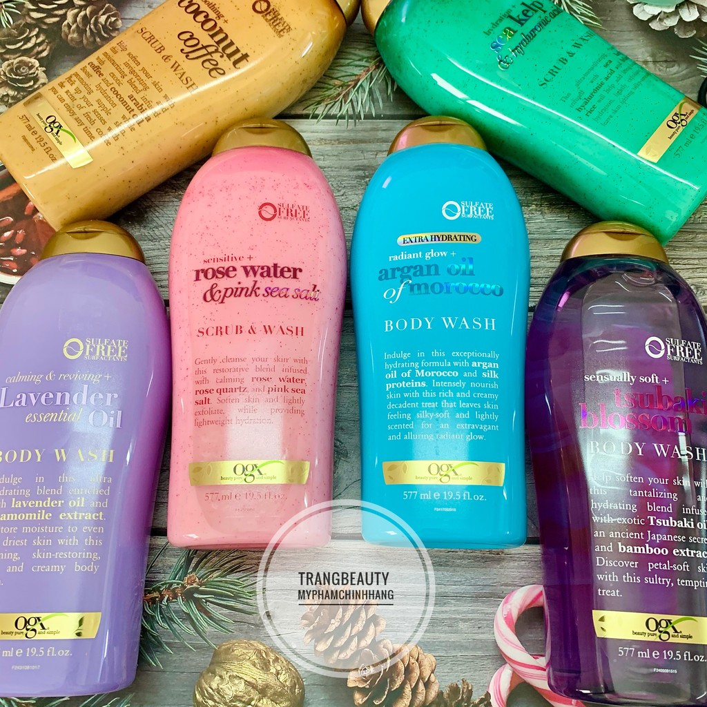 Sữa tắm tẩy tế bào chết OGX chăm sóc da chuyên sâu, lưu hương ngọt ngào