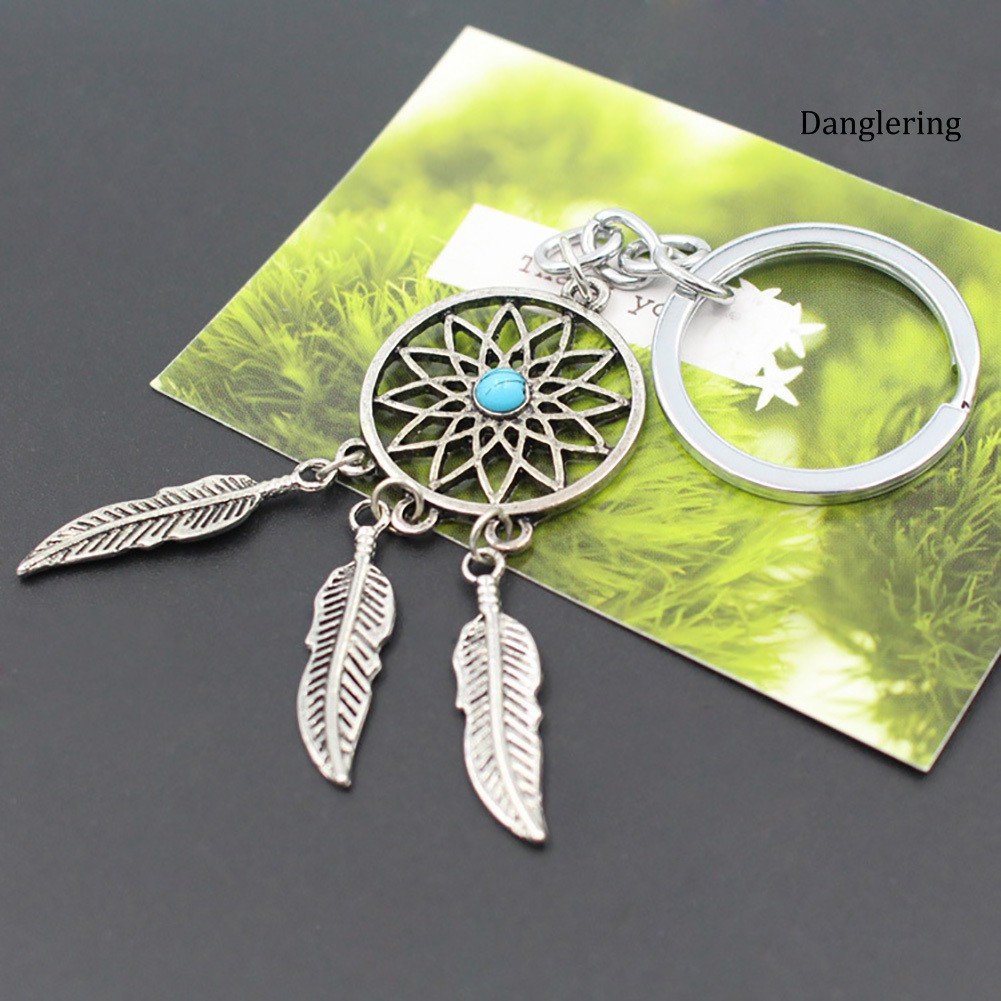 Móc khóa hình dream catcher đính đá sáng tạo sang trọng