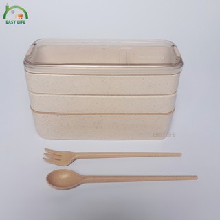 Hộp Cơm Lúa Mạch 3 Tầng LUNCH BOX 900ml