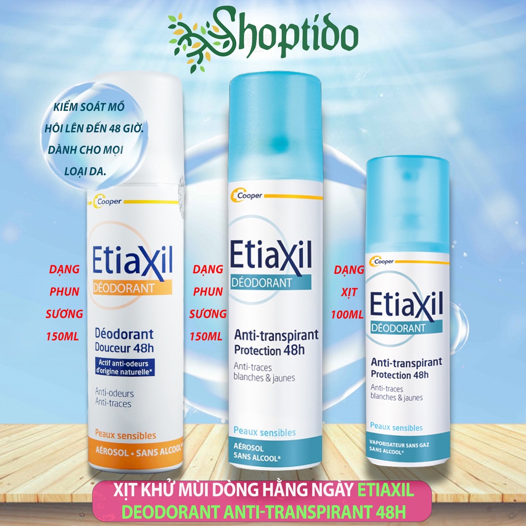 Xịt khử mùi cơ thể và ngăn mồ hôi Etiaxil dòng hàng ngày 48h NPP Shoptido