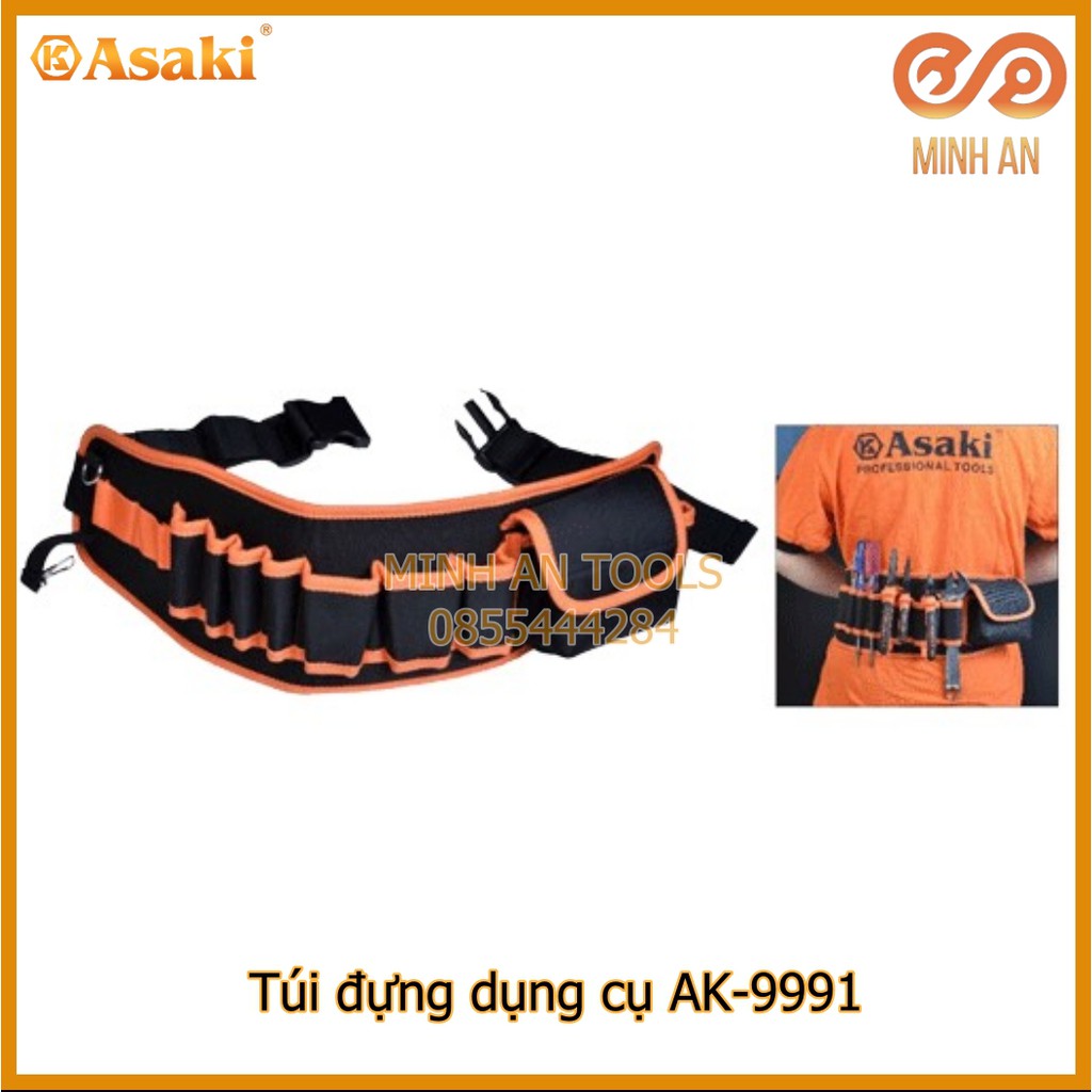 Túi đựng dụng cụ [HÀNG CHÍNH HÃNG] ASAKI AK-9991 - Túi đựng đồ nghê đeo thắt lưng tiện dụng, gọn nhẹ