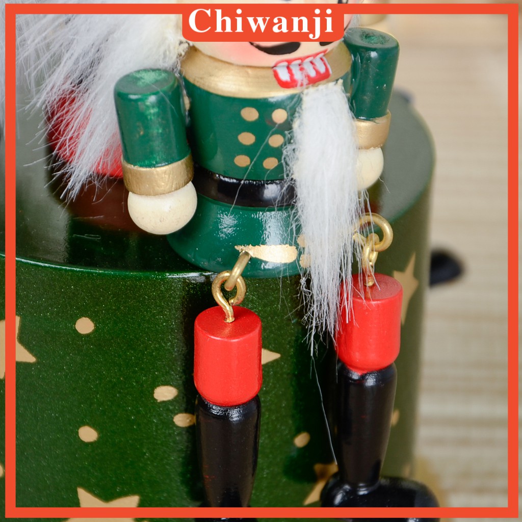 [CHIWANJI] Exquisite Painted Handcraft Wooden Nutcracker Music Box Gift Home Decor Display