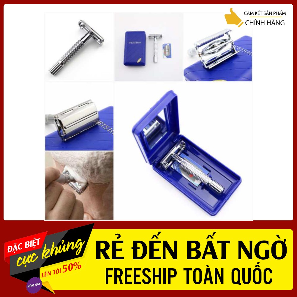 Dao Cạo Râu Inox cổ điển chất lượng cao MingShi 9508 Bản nâng cấp của Weishi [ Cam Kết Hàng Chuẩn Video Ảnh T