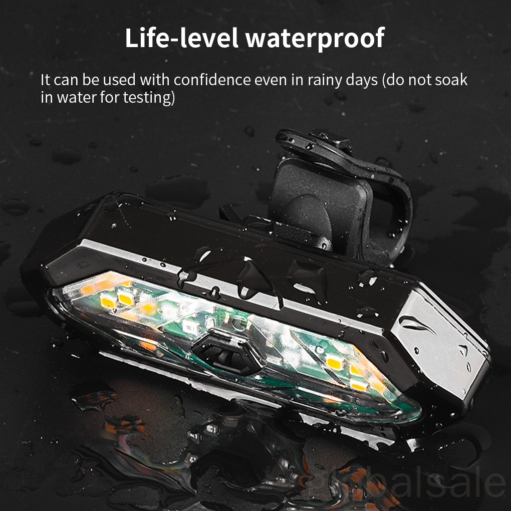 Đèn xi nhan cảnh báo chống thấm nước 60 bóng sạc USB tùy chỉnh tiện lợi cho xe đạp