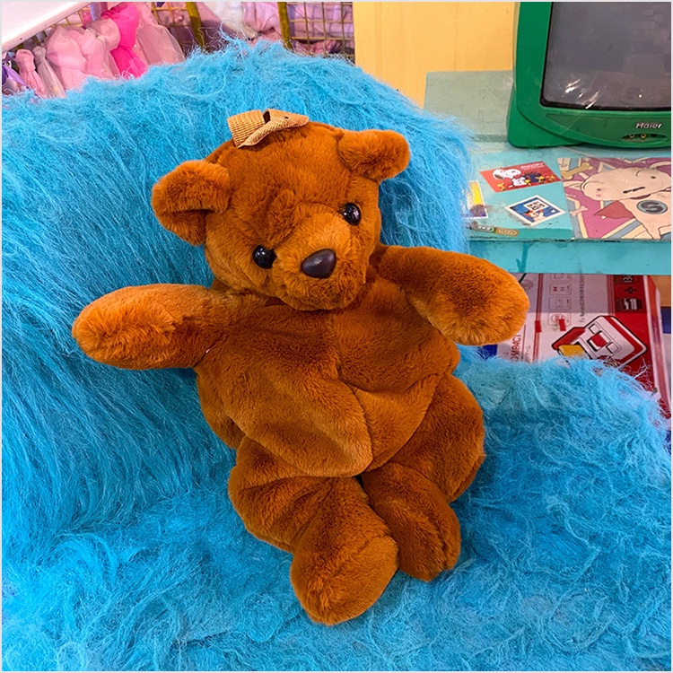 Mới Ba Lô Hình Gấu Trúc Phối Lông Mềm Đáng Yêu