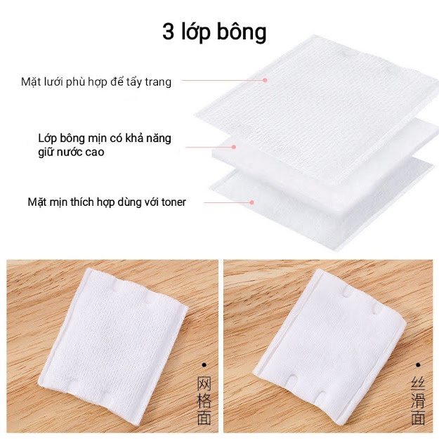 BÔNG TẨY TRANG LAMEILA, COTTON PAD GÓI 222 MIẾNG