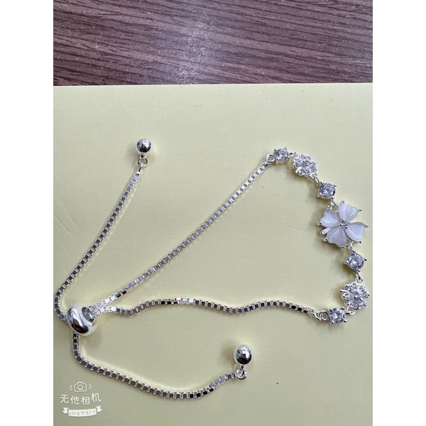 Lắc tay cỏ 4 lá bạc thật cao cấp sắc nét