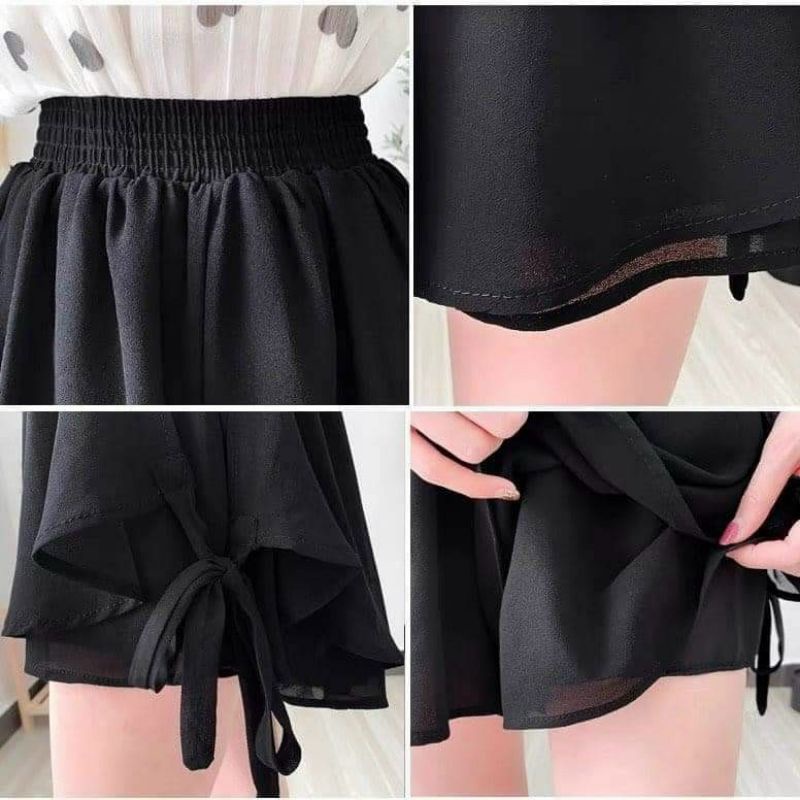 Quần váy vôn cột nơ 2 lớp Cao cấp