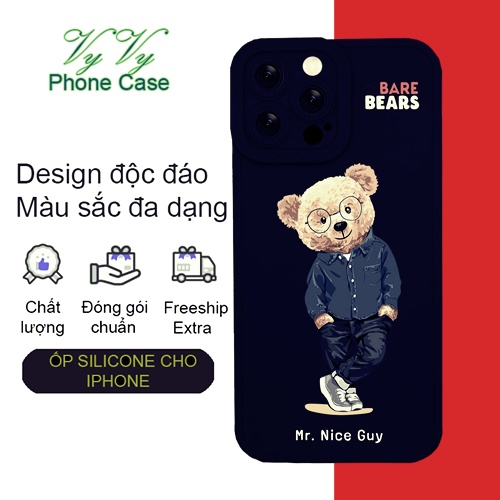 Ốp lưng ốp đt iphone gấu/ BEAR dễ thương Iphone 6 đến 13 VyVy phone case HA-22BEAR002