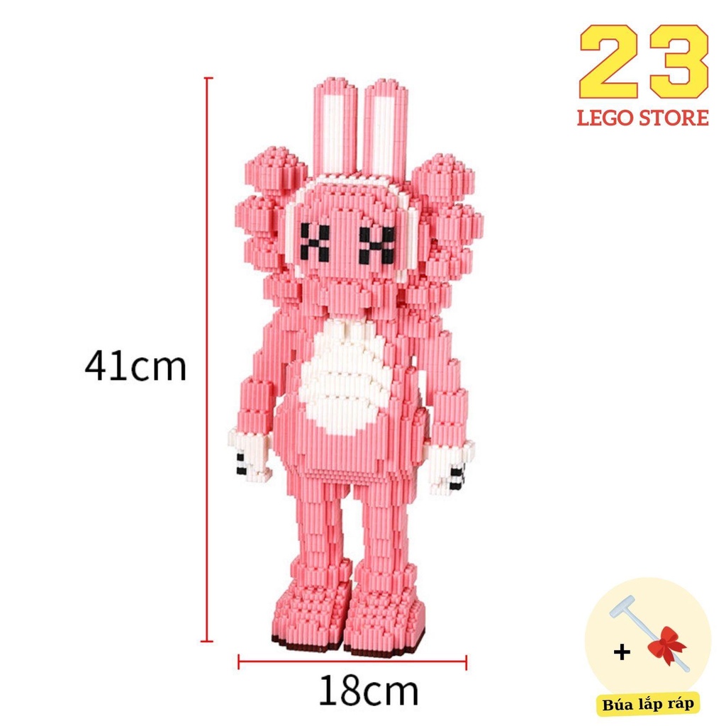 Bộ đồ chơi lắp ghép nhân vật Kaws cỡ lớn 36-41cm siêu ngầu , tặng kèm búa lắp ráp