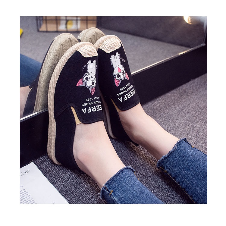 Giày Lười Vải Canvas Thoáng Khí Phong Cách Hàn Quốc Thời Trang Xuân Hè Mới