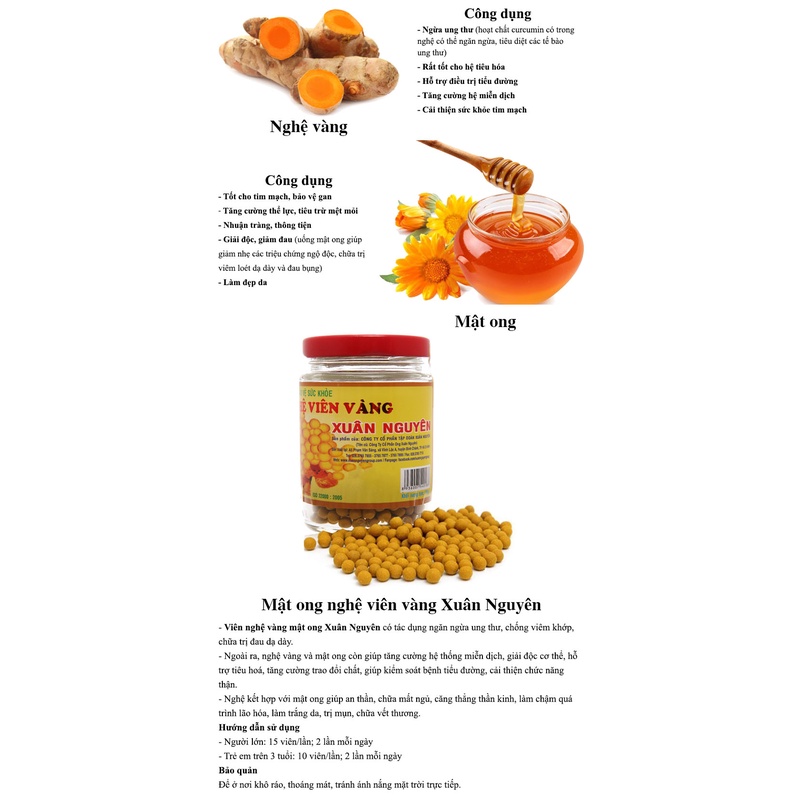MẬT ONG NGHỆ VIÊN VÀNG XUÂN NGUYÊN LỌ 100gr - HỔ TRỢ ĐAU DẠ DÀY