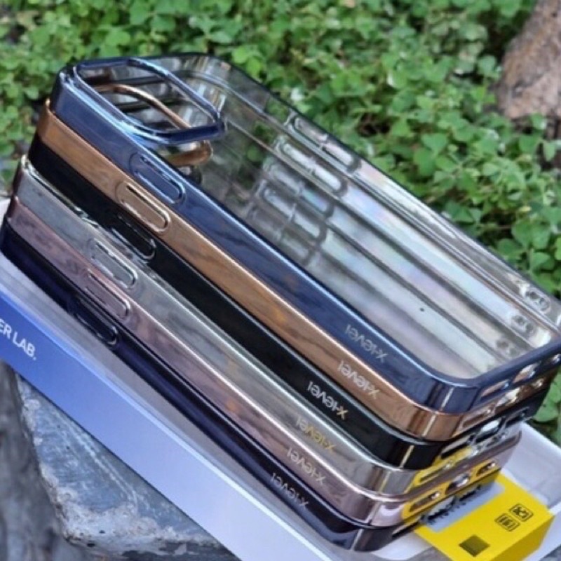 Ốp X-Level lưng cứng trong suốt viền si ip14/ ip14pro/ ip14 max/ ip14 pro max