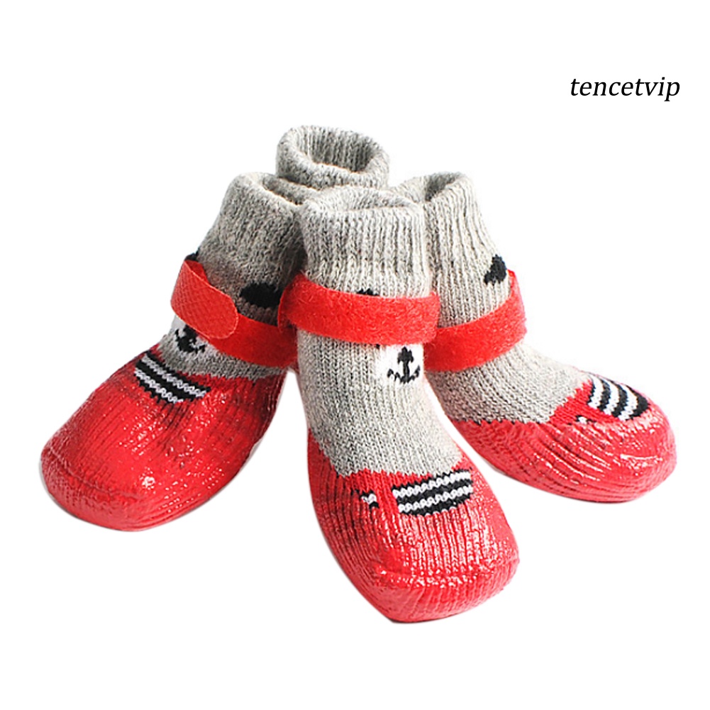 Set 4 Đôi Vớ Silicone Chống Trượt Cho Thú Cưng
