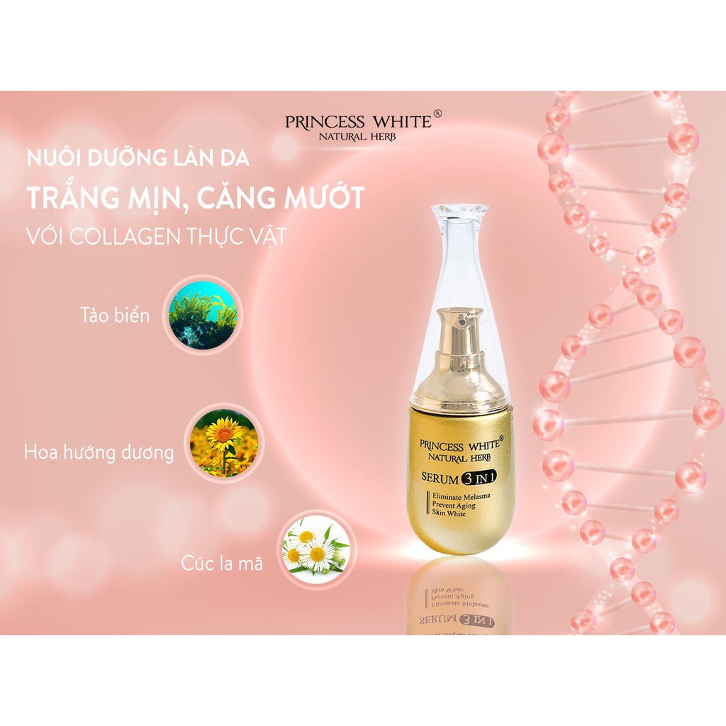 Serum 3in1 Princess White giữ ẩm, se khít chân lông 40ml