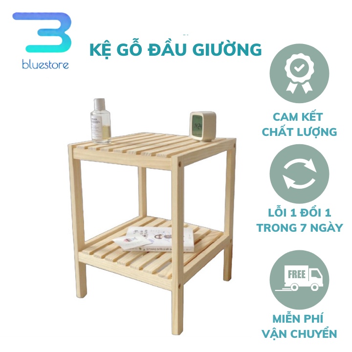 Kệ Gỗ Đầu Giường - Kệ Để Đồ, Decor Trang Trí Phòng Nội Thất Hàn Quốc Gỗ Thông Tự Nhiên KT : 35 x 35 x 50 cm (D*R*C)