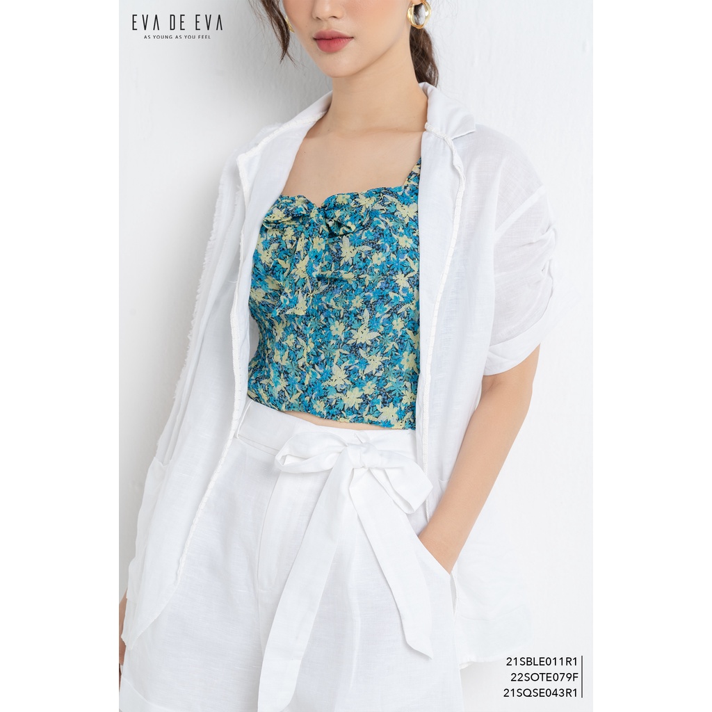 Áo blazer nữ tay ngắn cổ vest Eva de Eva 21SBLE011R2