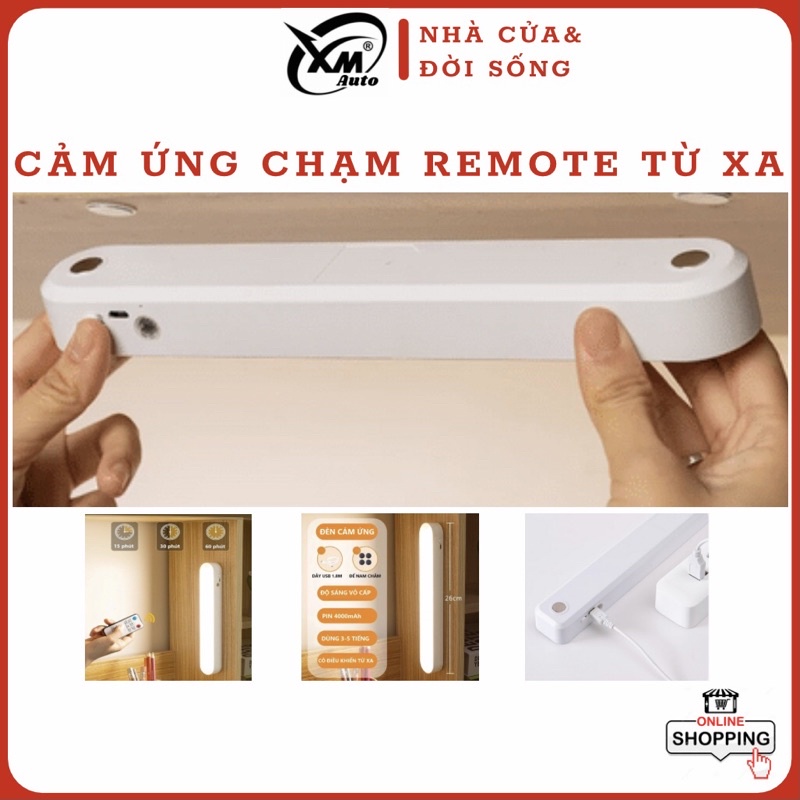 Đèn LED cảm ứng có điều khiển XMAUTO chống cận có remote tự động cảm biến pin tích điện