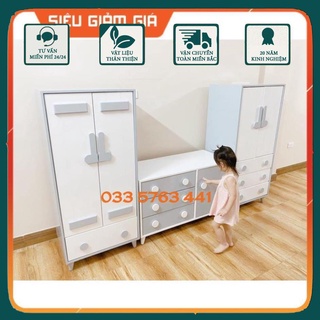 Tủ trẻ em kích thước 120x60cm gỗ MDF phủ melamine - tủ quần áo - tủ quần áo cho bé có suốt treo