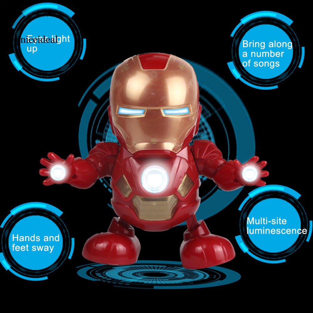 Mô Hình Nhân Vật Iron Man Nhảy Múa Có Đèn Và Nhạc